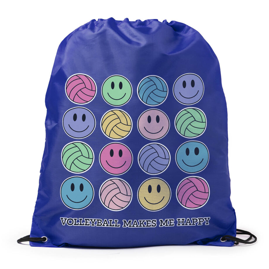 Volleyball Drawstring Backpack - Volleyball Makes Me Happy