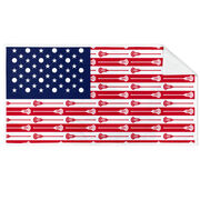 Guys Lacrosse Premium Beach Towel - Patriotic Lacrosse