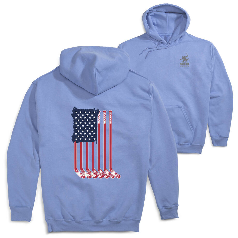 Hockey Hooded Sweatshirt - USA Sticks (Back Design)