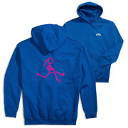 Field Hockey Hooded Sweatshirt - Neon Field Hockey Girl (Back Design)