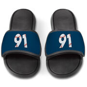 Baseball Repwell&reg; Slide Sandals - Baseball Number Stitches