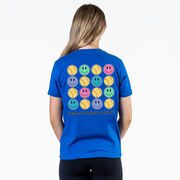Softball Short Sleeve T-Shirt - Softball Makes Me Happy (Back Design)