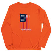 Hockey Long Sleeve Performance Tee - American Flag