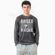 Baseball Long Sleeve Performance Tee - Raised in a Cage Baseball