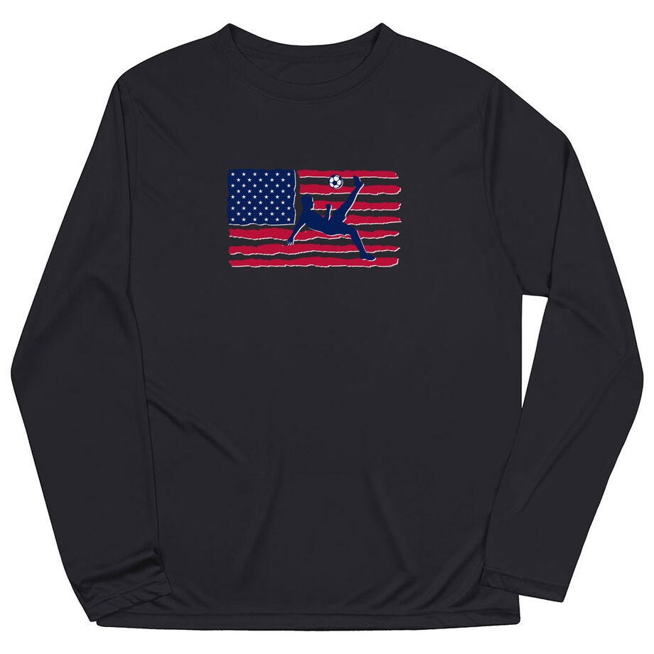 Soccer Long Sleeve Performance Tee - Guys Soccer Land That We Love