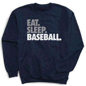 Baseball Crewneck Sweatshirt - Eat Sleep Baseball Bold Text