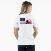 Hockey Short Sleeve T-Shirt - Patriotic Hockey (Back Design)