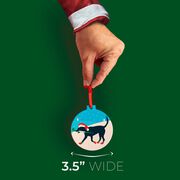 Field Hockey Round Ceramic Ornament - Fabo The Field Hockey Dog