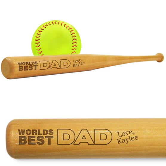 Softball Mini Engraved Bat Worlds Best Dad