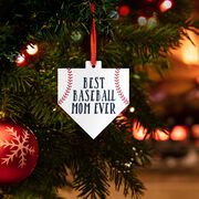 Baseball Home Plate Ceramic Ornament - Best Baseball Mom Ever