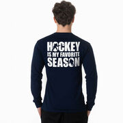 Hockey Tshirt Long Sleeve - Hockey Is My Favorite Season (Back Design)