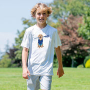 Guys Lacrosse Short Sleeve Performance Tee - Laxer the Lacrosse Dog