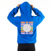 Volleyball Hooded Sweatshirt - Bump, Set, Spike (Back Design)