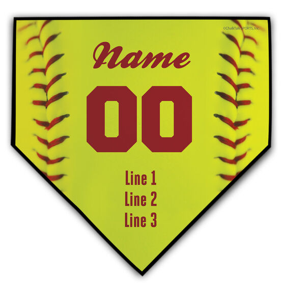 Softball Personalized Softball Stitches Home Plate Plaque