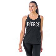 Field Hockey Women's Everyday Tank Top - Fierce Field Hockey Girl with Silver Glitter
