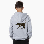 Guys Lacrosse Hooded Sweatshirt - Max The Lax Dog (Back Design)