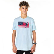 Guys Lacrosse Short Sleeve T-Shirt - Patriotic Lacrosse