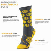 Pickleball Woven Mid-Calf Socks - Pickleballs