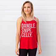 Hockey Flowy Racerback Tank Top - Dangle Snipe Celly Words