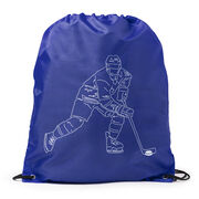 Hockey Drawstring Backpack - Hockey Player Sketch