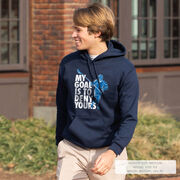 Guys Lacrosse Hooded Sweatshirt - My Goal Is To Deny Yours Defenseman