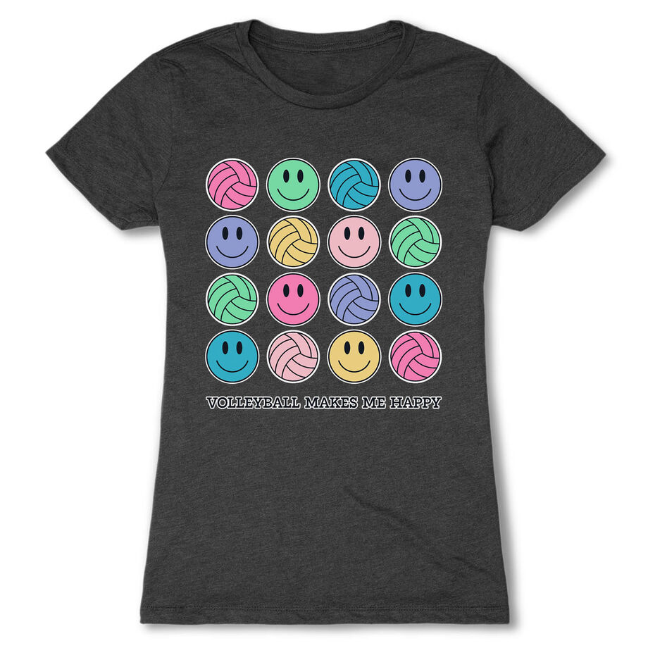 Volleyball Women's Everyday Tee - Volleyball Makes Me Happy