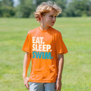 Swimming Short Sleeve Performance Tee - Eat. Sleep. Swim.