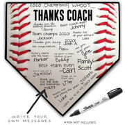 Baseball Home Plate Plaque - Thanks Coach