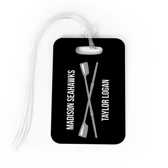 Crew Bag/Luggage Tag - Personalized Text with Crossed Oars