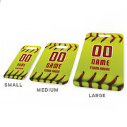 Softball Bag/Luggage Tag - Personalized Big Number with Softball Stitches
