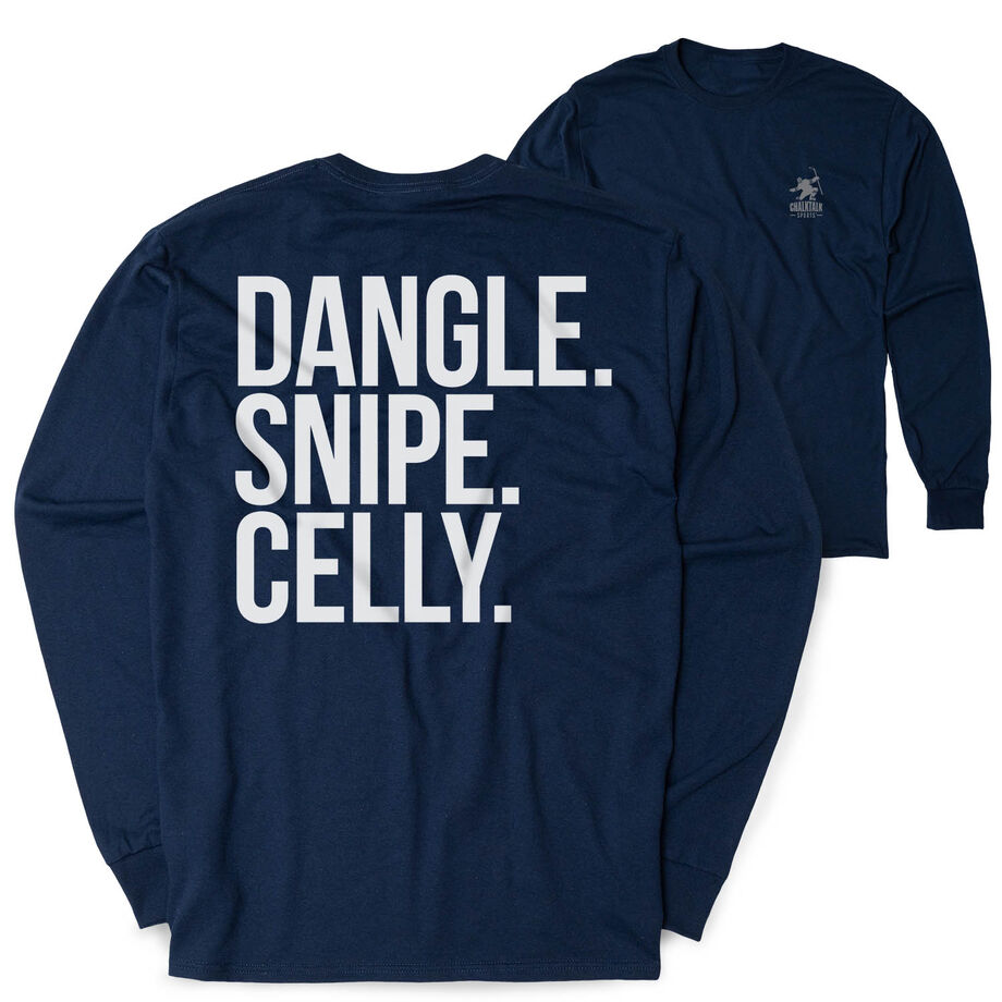 Hockey Tshirt Long Sleeve - Dangle Snipe Celly Words (Back Design)