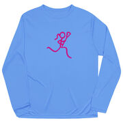 Girls Lacrosse Long Sleeve Performance Tee - Neon Lax Girl