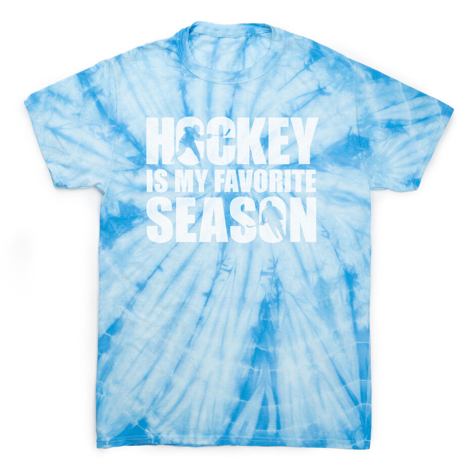 Hockey Short Sleeve T-Shirt - Hockey Is My Favorite Season Tie Dye
