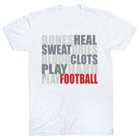 Football Tshirt Short Sleeve Bones Saying [Adult XX-Large/White] - SS