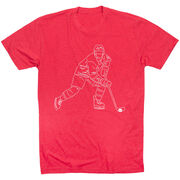 Hockey Short Sleeve T-Shirt - Hockey Player Sketch