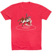Wrestling T-Shirt Short Sleeve - Wrestling Reindeer [Youth Large/Red] - SS