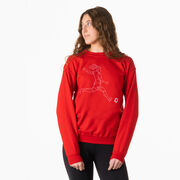 Soccer Crewneck Sweatshirt - Soccer Girl Player Sketch