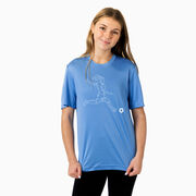 Soccer Short Sleeve Performance Tee - Soccer Girl Player Sketch