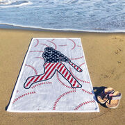 Baseball Premium Beach Towel - Patriotic Baseball