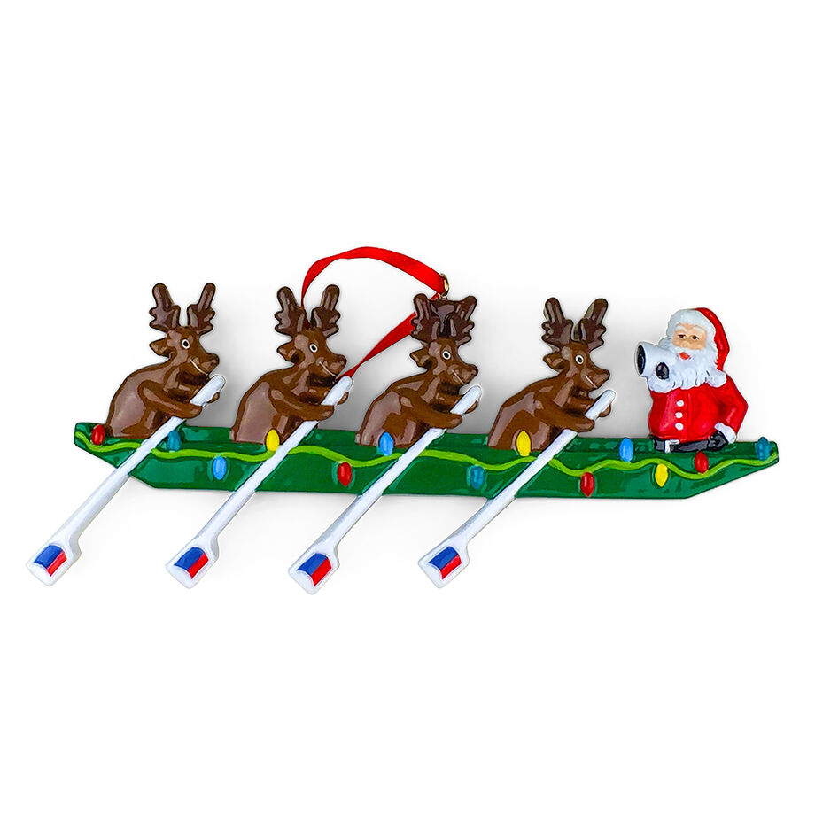 Rowing Reindeer Resin Ornament