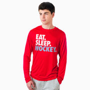 Hockey Long Sleeve Performance Tee - Eat. Sleep. Hockey.