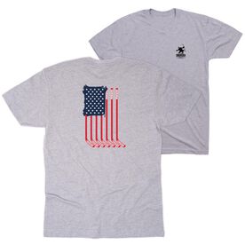 Hockey Short Sleeve T-Shirt - American Flag (Back Design)