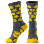 Pickleball Woven Mid-Calf Socks - Pickleballs