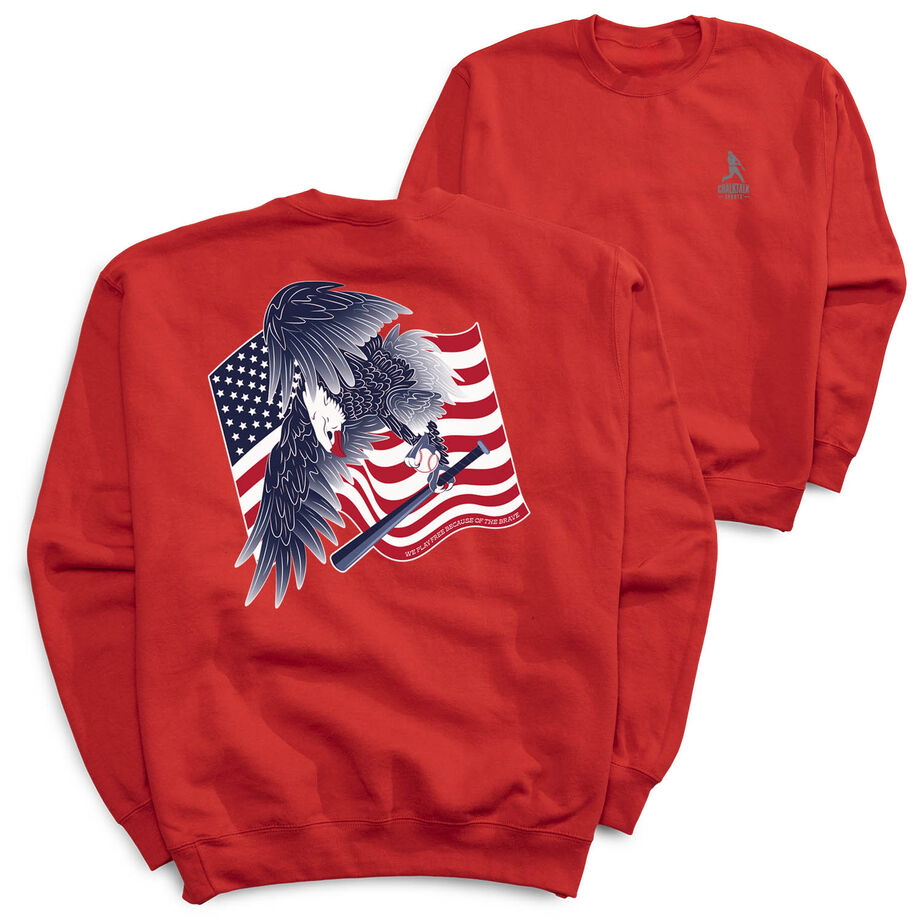Baseball Crewneck Sweatshirt - Baseball Eagle (Back Design)
