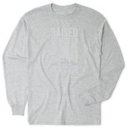 Guys Lacrosse Tshirt Long Sleeve - Raised In a Cage