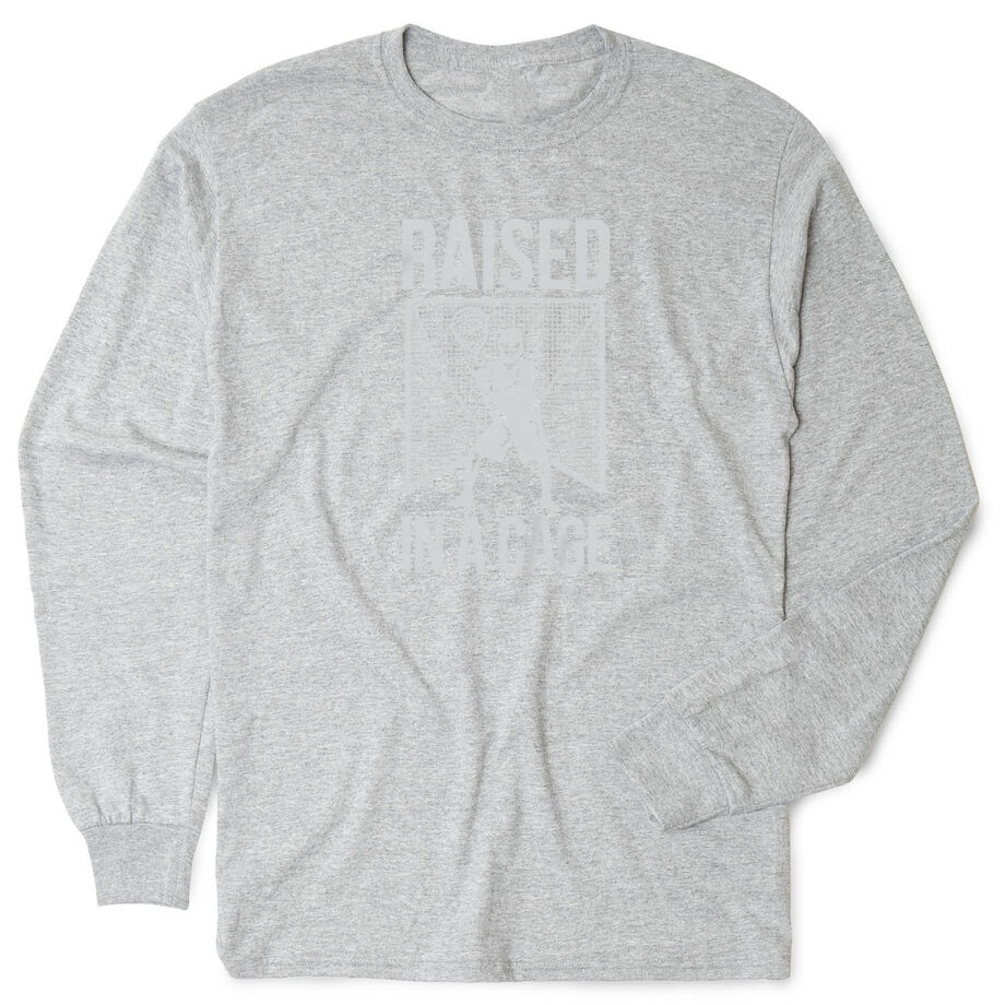 Guys Lacrosse Tshirt Long Sleeve - Raised In a Cage