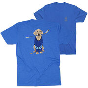 Hockey Short Sleeve T-Shirt - Puck The Hockey Dog (Back Design)