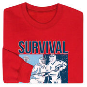 Guys Lacrosse Crewneck Sweatshirt - Survival of the Fittest