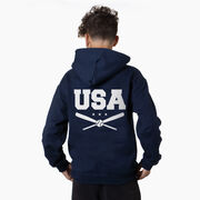 Baseball Hooded Sweatshirt - USA(Back Design)