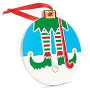 Field Hockey Round Ceramic Ornament - Elf Graphic